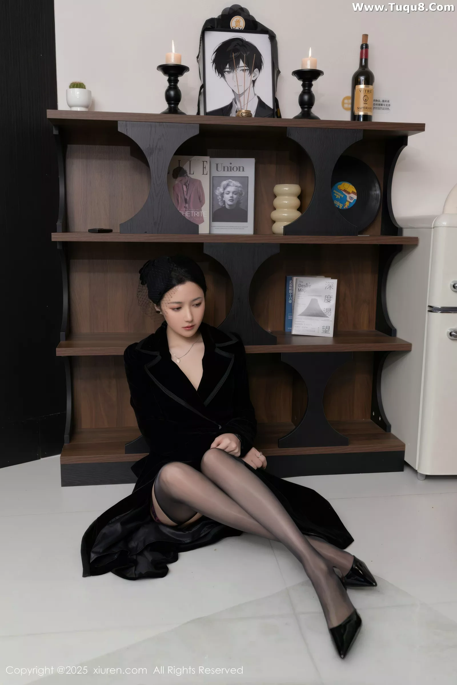 [[XiuRen秀人网]秀人网]No.10564_模特鱼子酱Fish性感黑色情趣内衣配黑丝吊袜秀曼妙身姿诱惑写真80P