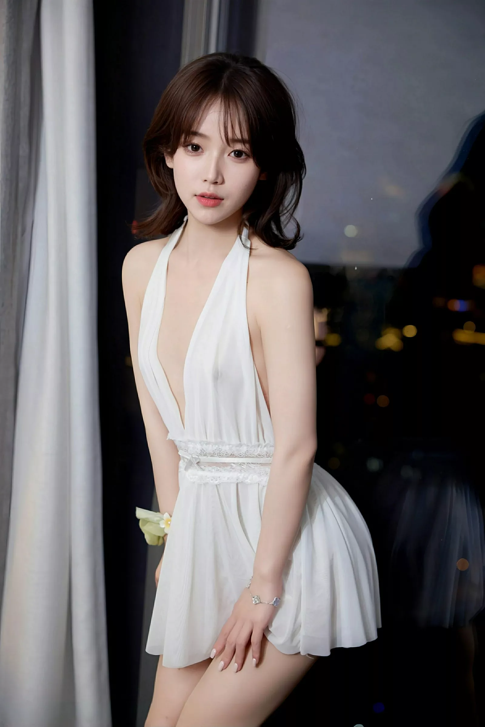 [[XiuRen秀人网]秀人网]No.10584_模特汁汁性感白色连衣短裙配超薄肉丝秀曼妙身材时尚迷人写真64P