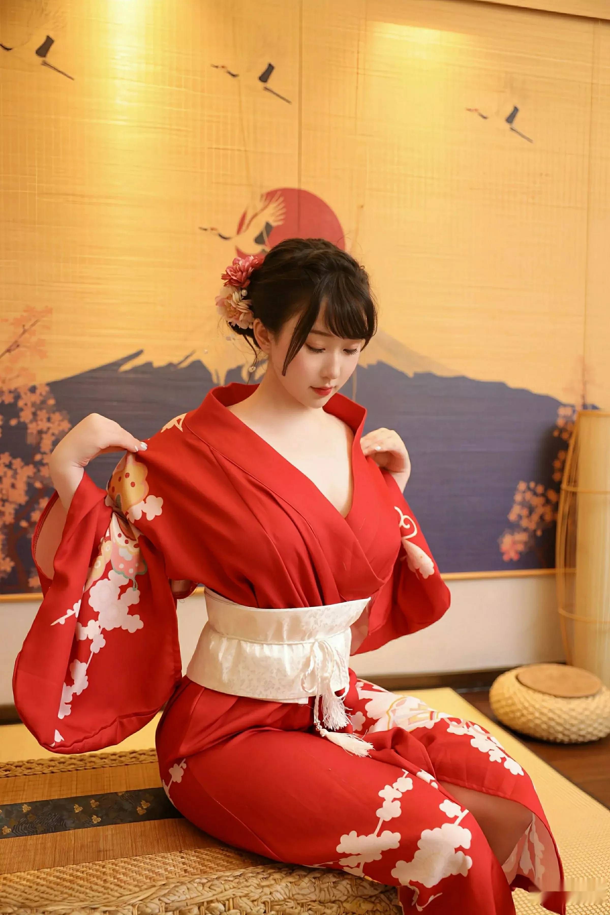 [[XiuRen秀人网]秀人网]No.10624_模特李沁恩lrene性感日系风红色服饰半脱秀丰腴身材惹火诱惑写真69P