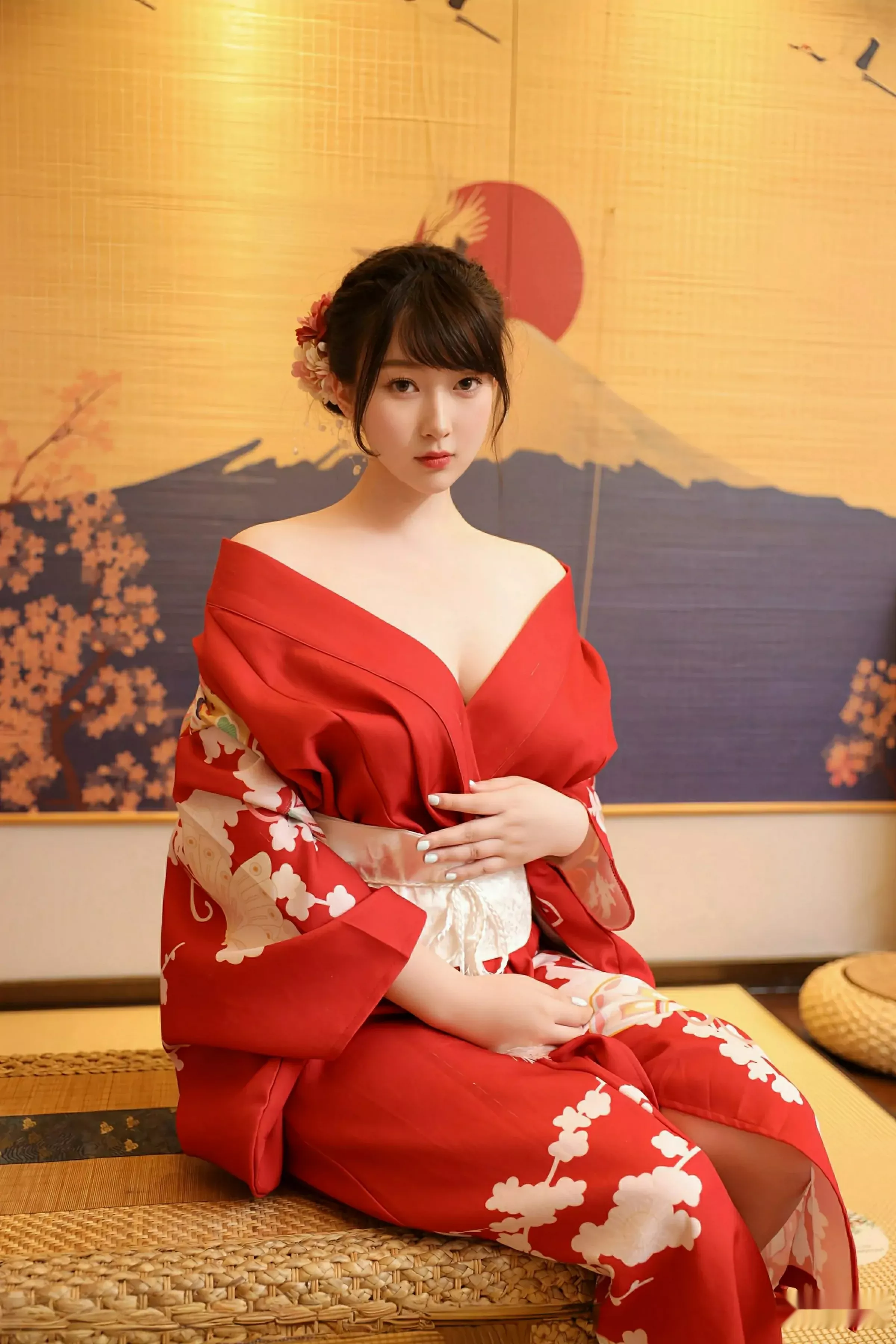 [[XiuRen秀人网]秀人网]No.10624_模特李沁恩lrene性感日系风红色服饰半脱秀丰腴身材惹火诱惑写真69P