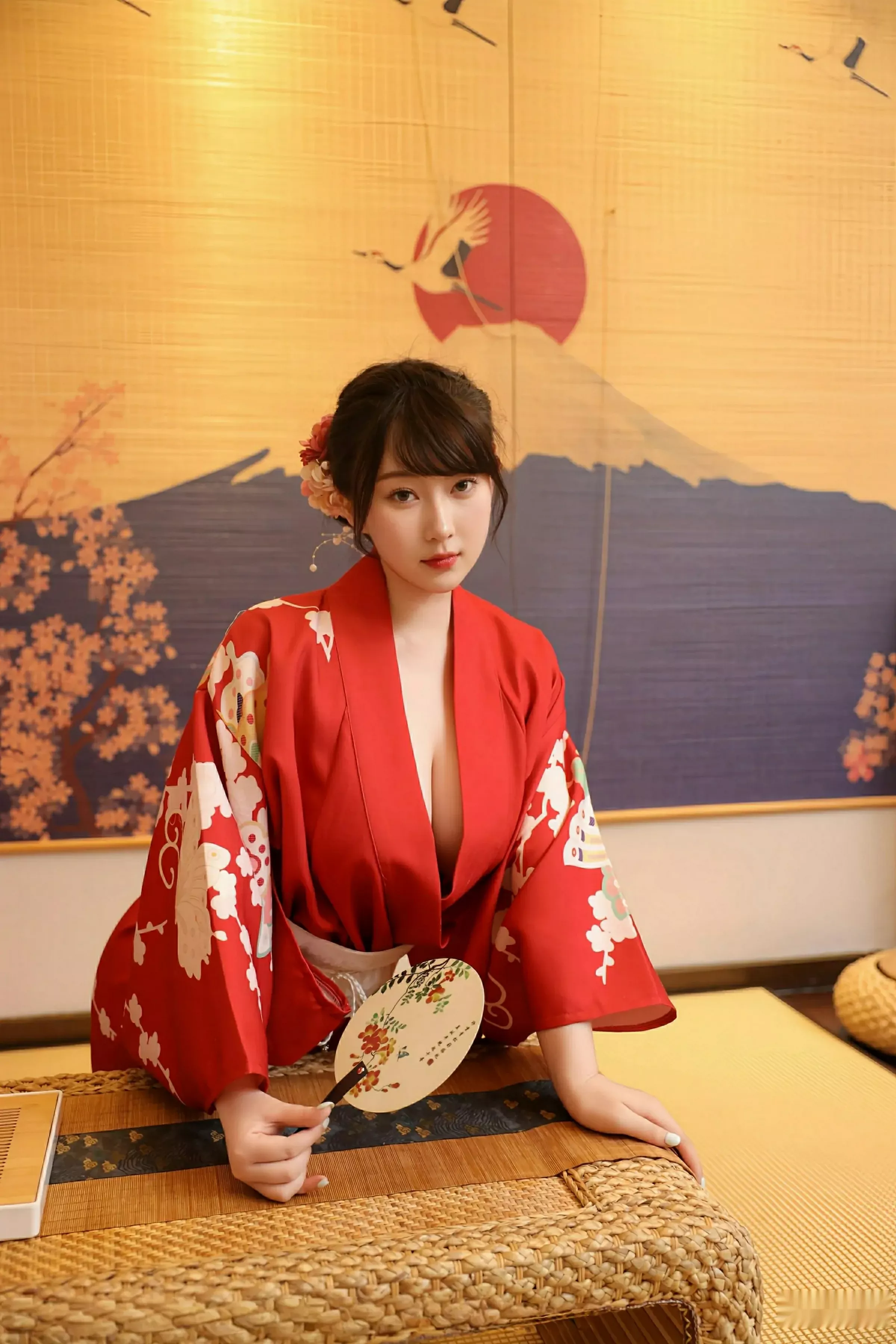 [[XiuRen秀人网]秀人网]No.10624_模特李沁恩lrene性感日系风红色服饰半脱秀丰腴身材惹火诱惑写真69P