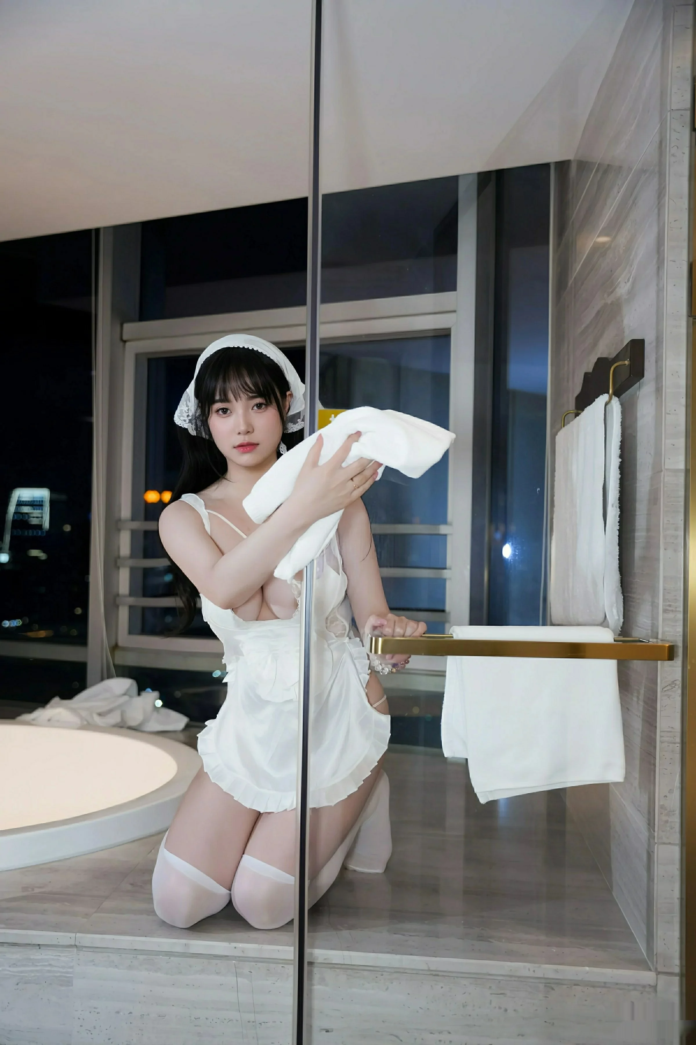 [[XiuRen秀人网]秀人网]No.10631_模特软情性感白色女仆服饰配白色丝袜秀曼妙身姿迷人诱惑写真78P