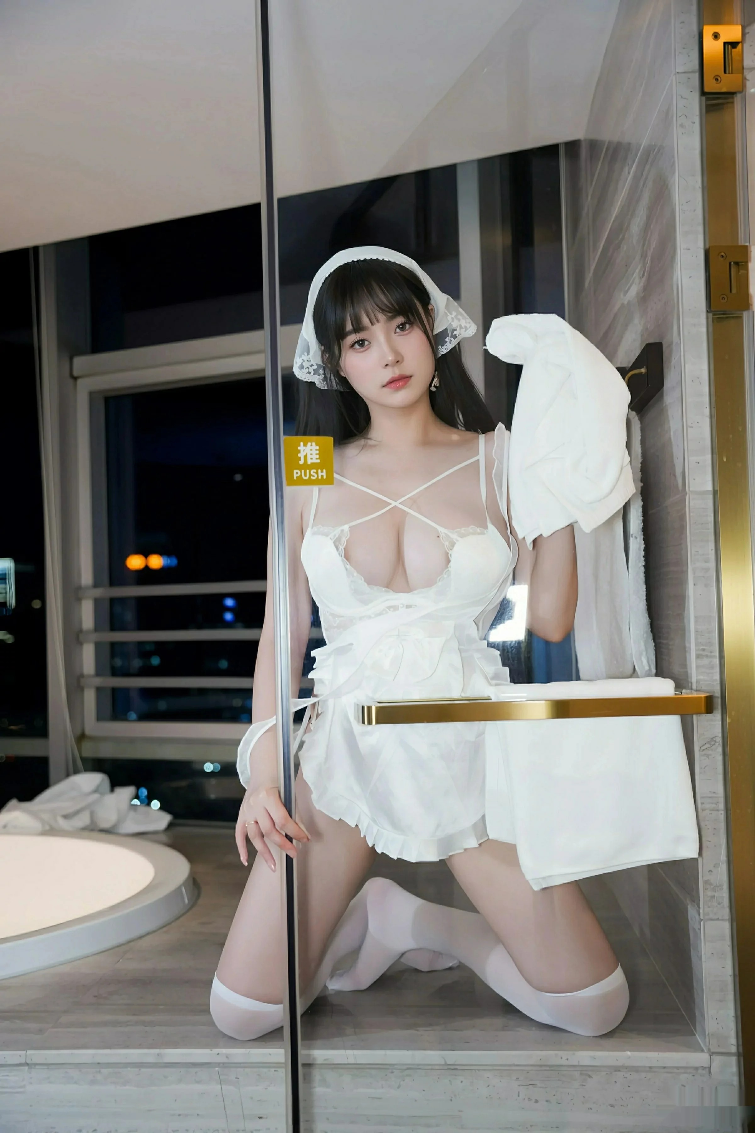 [[XiuRen秀人网]秀人网]No.10631_模特软情性感白色女仆服饰配白色丝袜秀曼妙身姿迷人诱惑写真78P