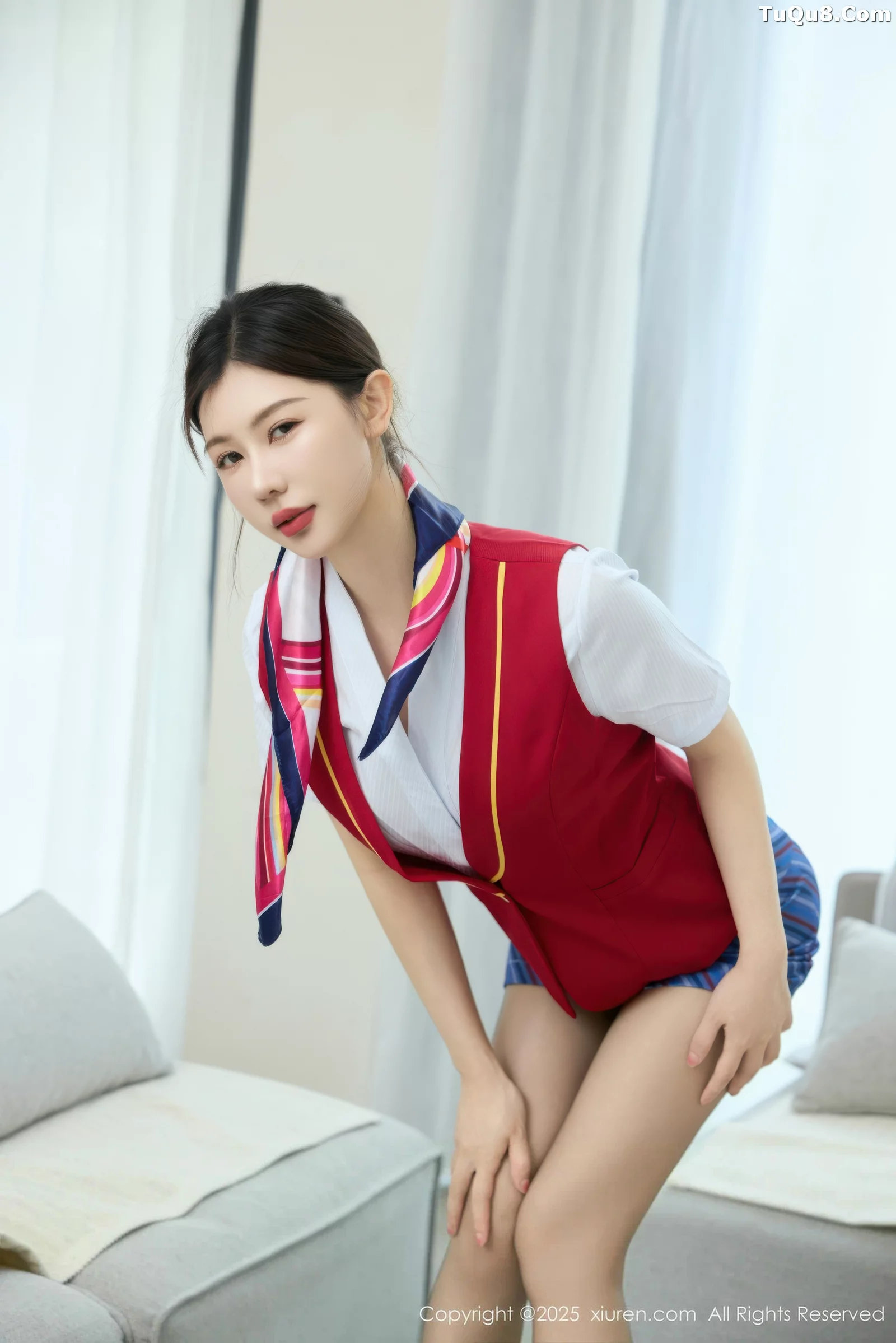 [[XiuRen秀人网]秀人网]No.10703_模特尹甜甜性感制服露肉色内衣配超薄黑丝秀完美身材诱惑写真80P