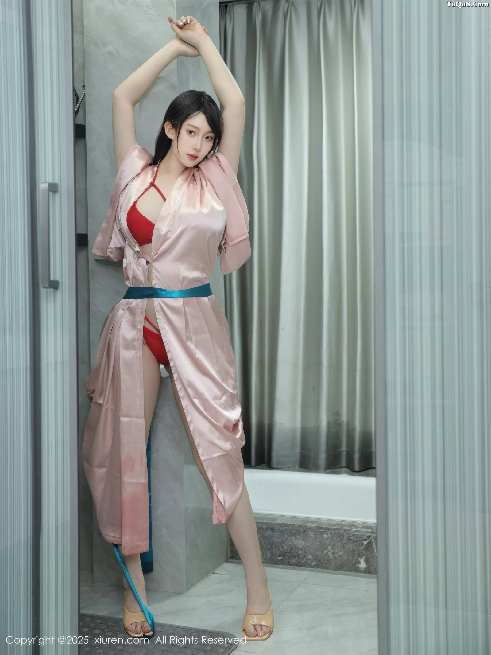 [[XiuRen秀人网]秀人网]No.10724_模特李沁恩lrene浴室场景性感红色比基尼秀丰腴身材撩人诱惑写真79P