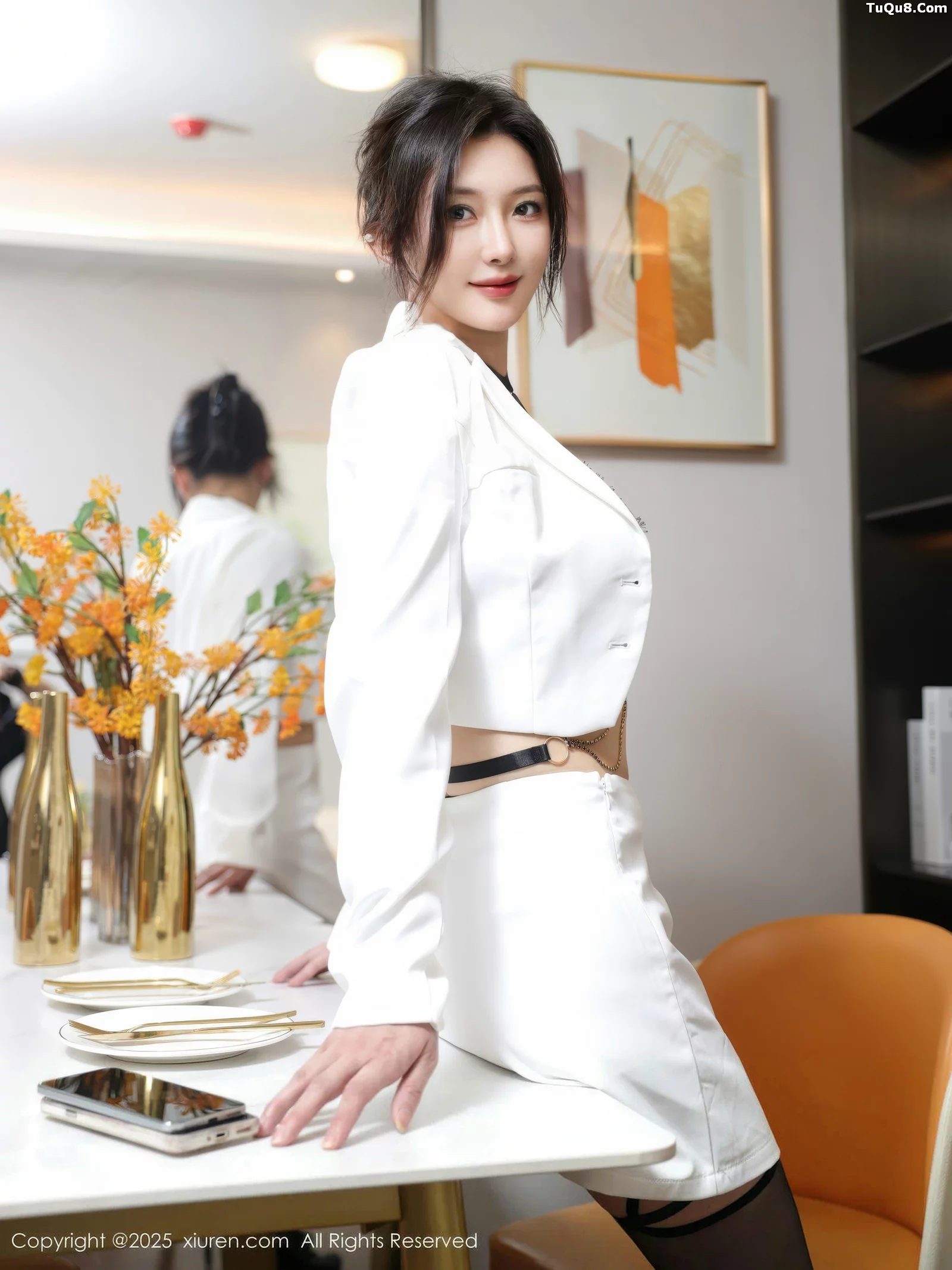 [[XiuRen秀人网]秀人网]No.10727_模特苏一诺性感白色西服露黑色内衣配黑丝袜秀曼妙身姿诱惑写真82P