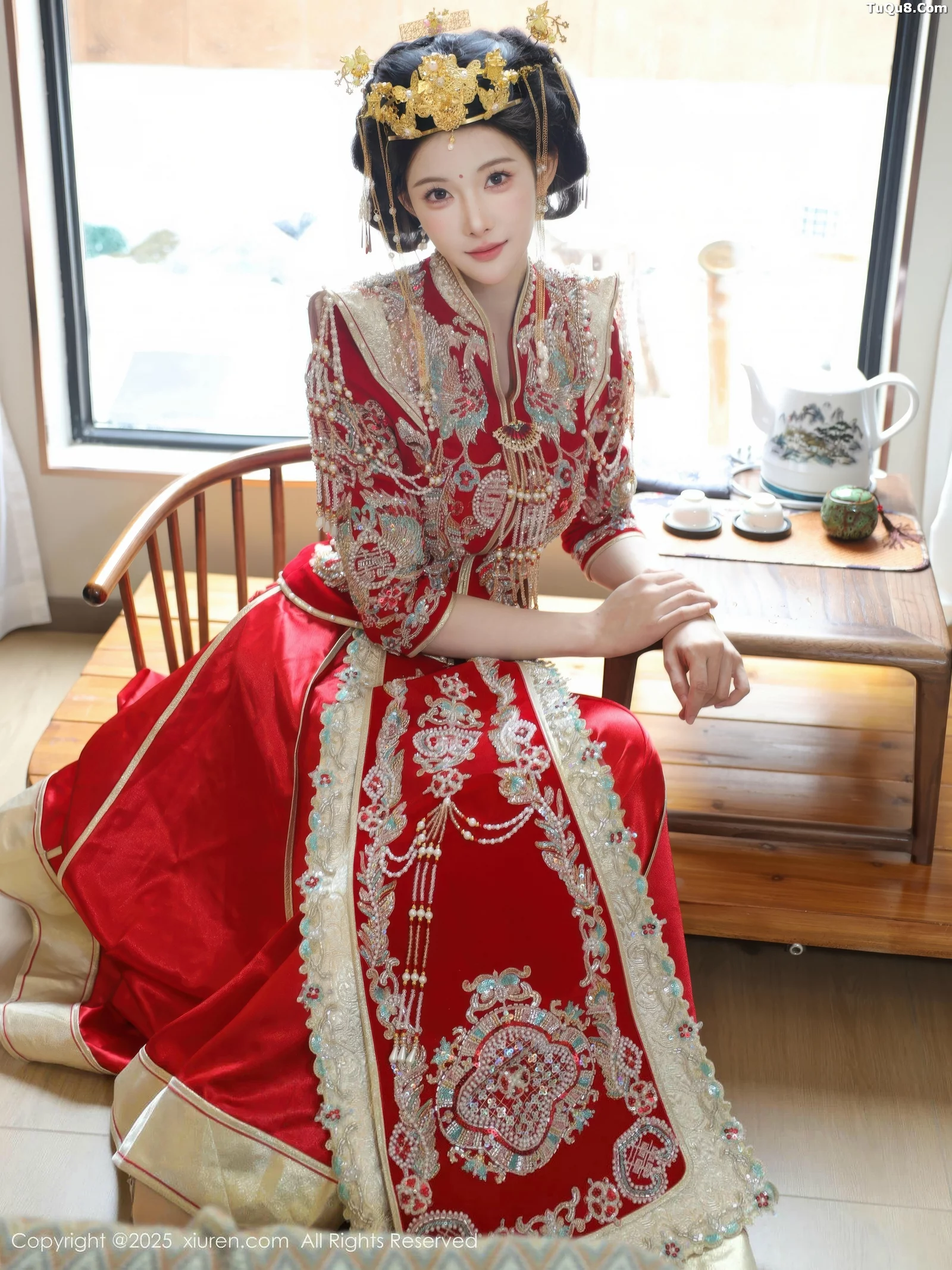 [[XiuRen秀人网]秀人网]No.10742_模特梨霜儿性感红色新娘服饰配肉色丝袜秀丰腴身材迷人诱惑写真84P