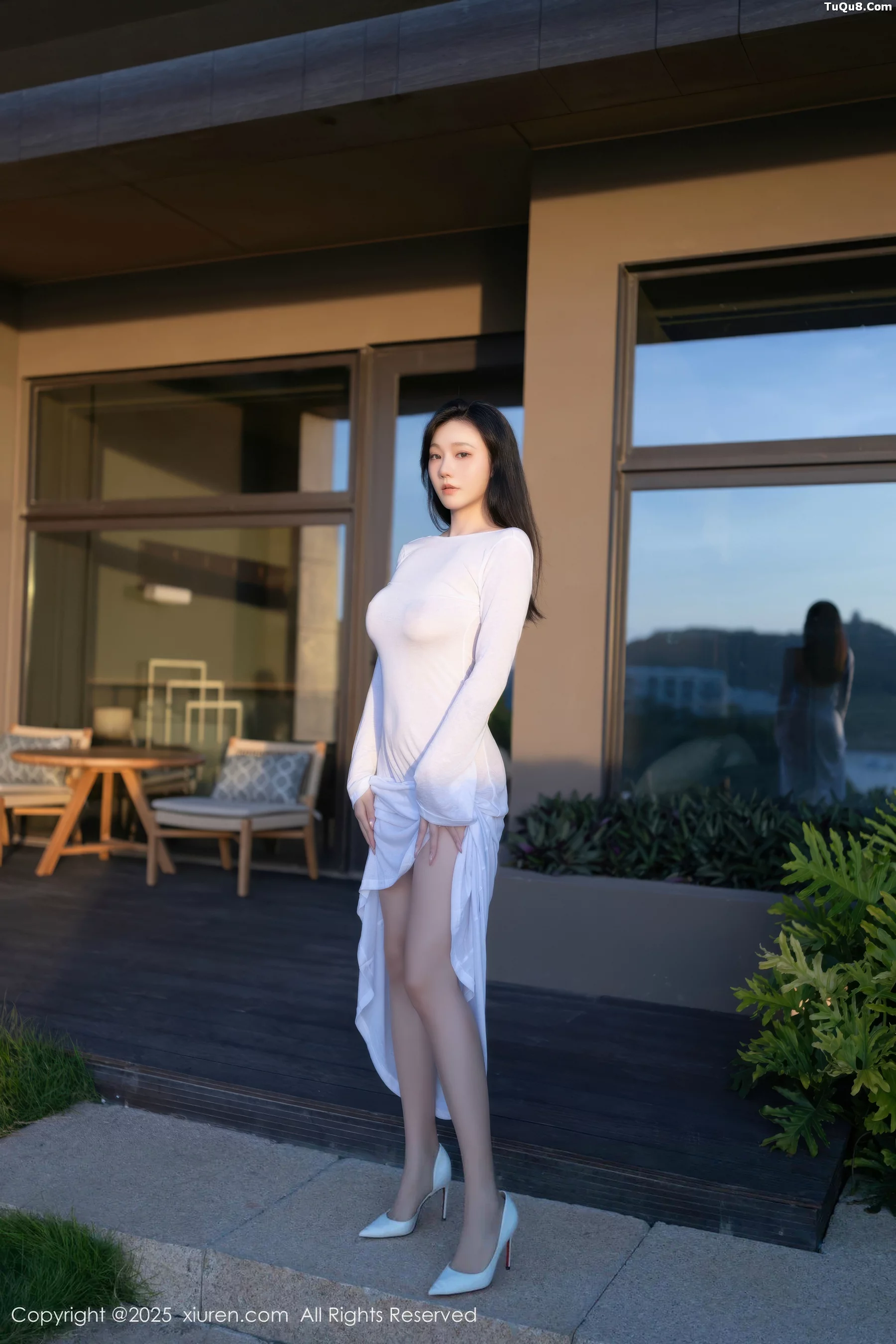 [[XiuRen秀人网]秀人网]No.10747_模特安然anran性感白色连衣长裙配超薄肉色秀曼妙身姿诱惑写真80P