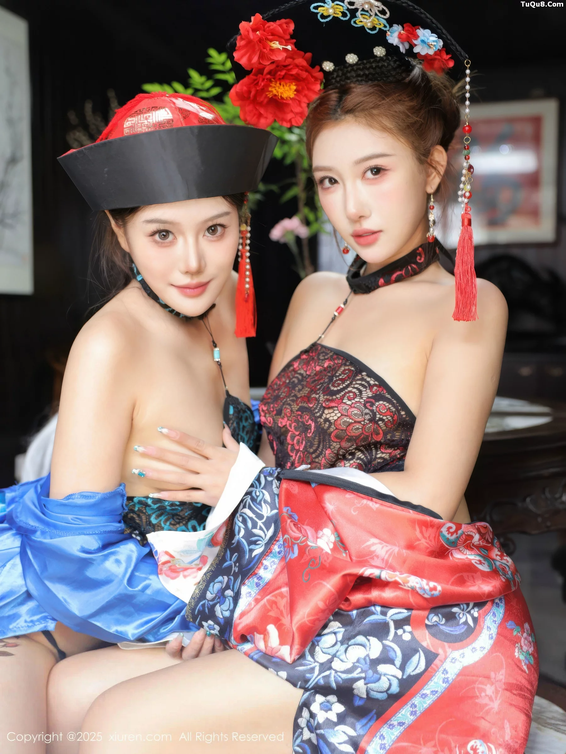 [[XiuRen秀人网]秀人网]No.10762_模特金允希Yuki性感姐妹花古装Cos旗袍秀丰腴身姿撩人诱惑写真65P