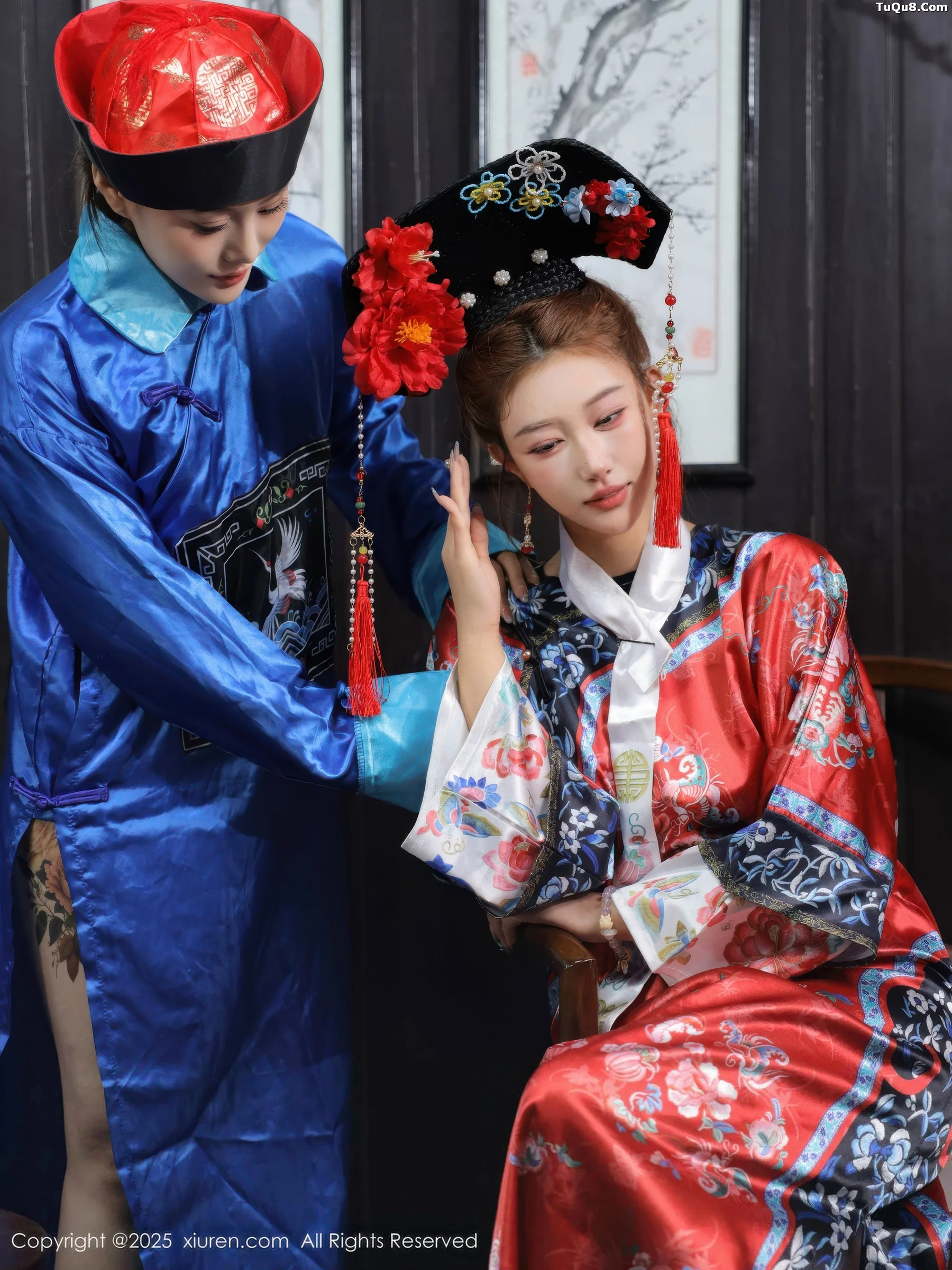 [[XiuRen秀人网]秀人网]No.10762_模特金允希Yuki性感姐妹花古装Cos旗袍秀丰腴身姿撩人诱惑写真65P