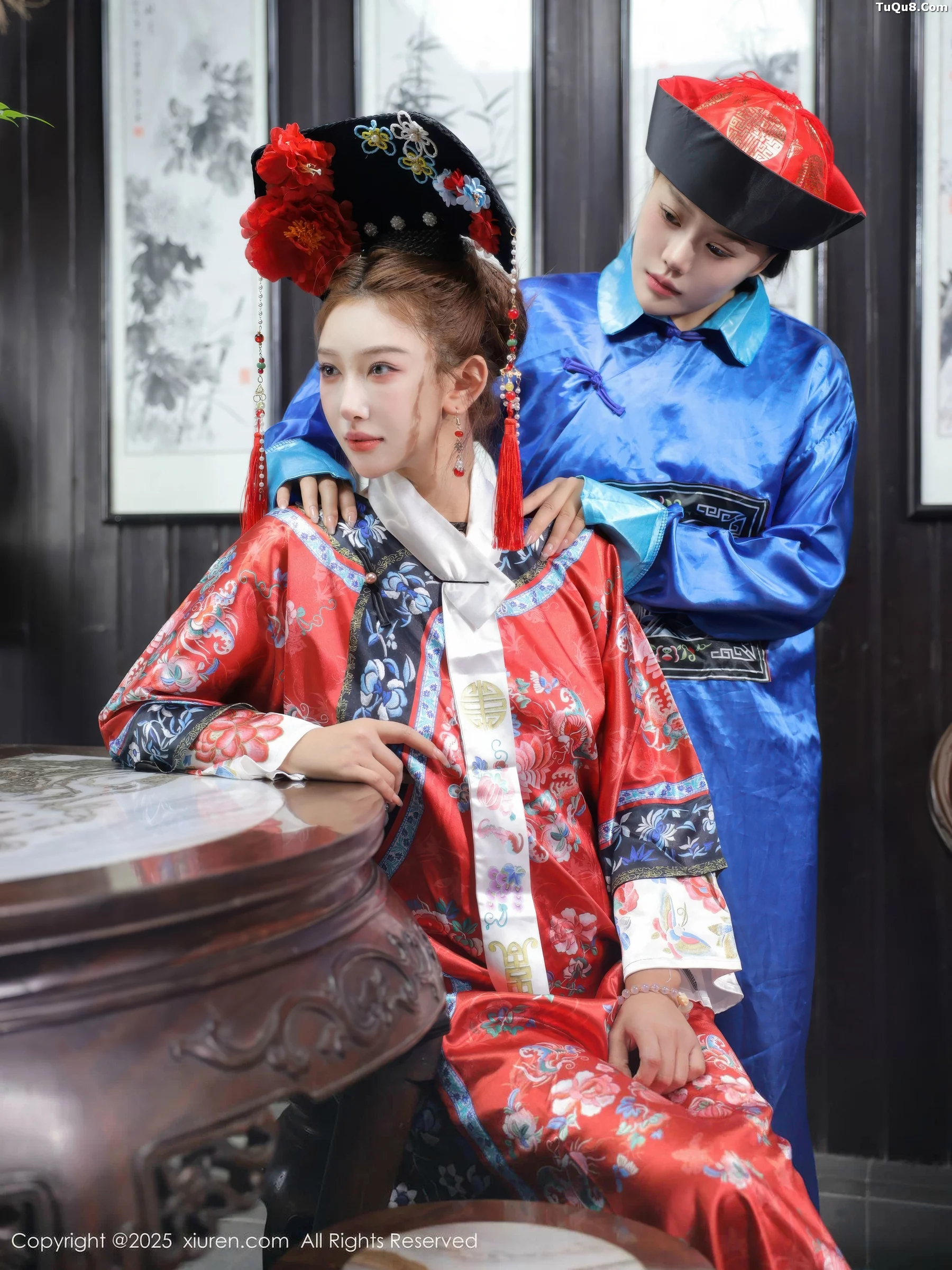 [[XiuRen秀人网]秀人网]No.10762_模特金允希Yuki性感姐妹花古装Cos旗袍秀丰腴身姿撩人诱惑写真65P