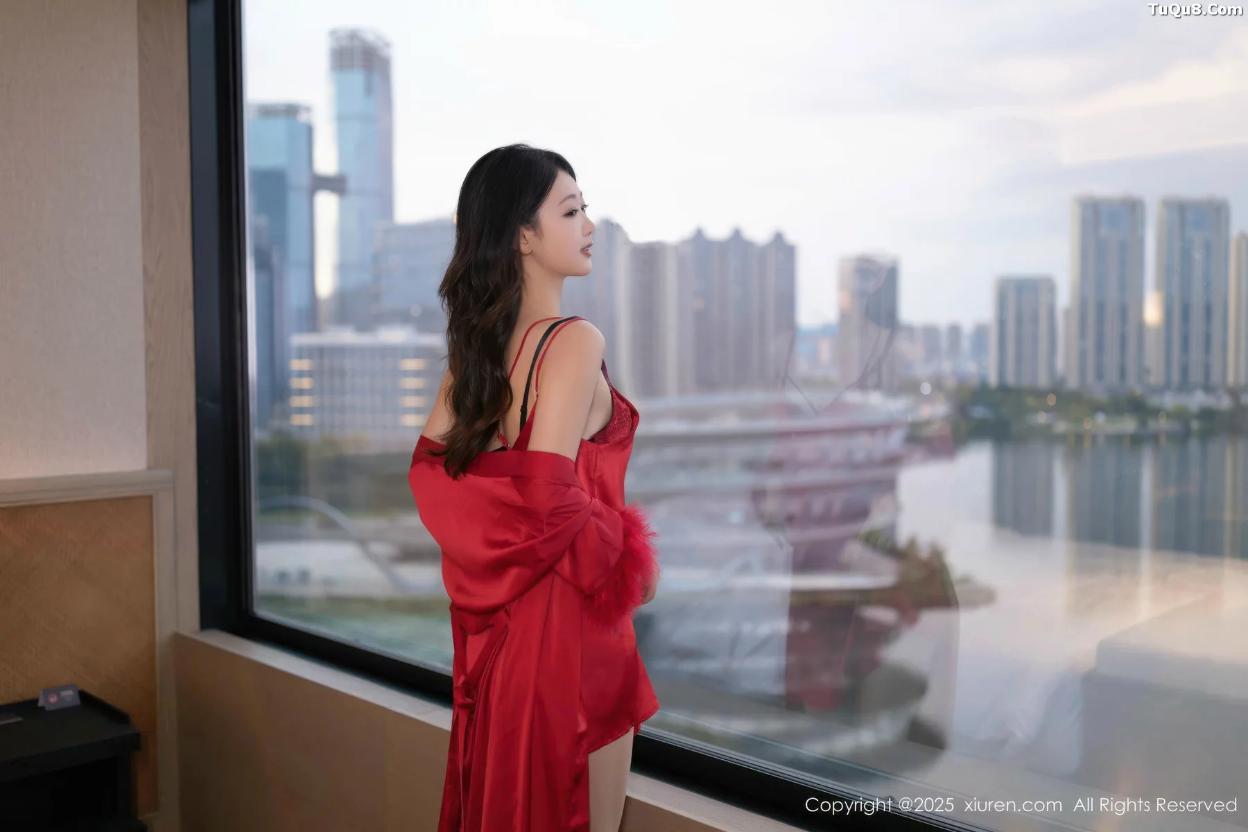 [[XiuRen秀人网]秀人网]No.10768_模特唐安琪私房性感红色睡衣配超薄肉丝秀曼妙身姿撩人诱惑写真70P