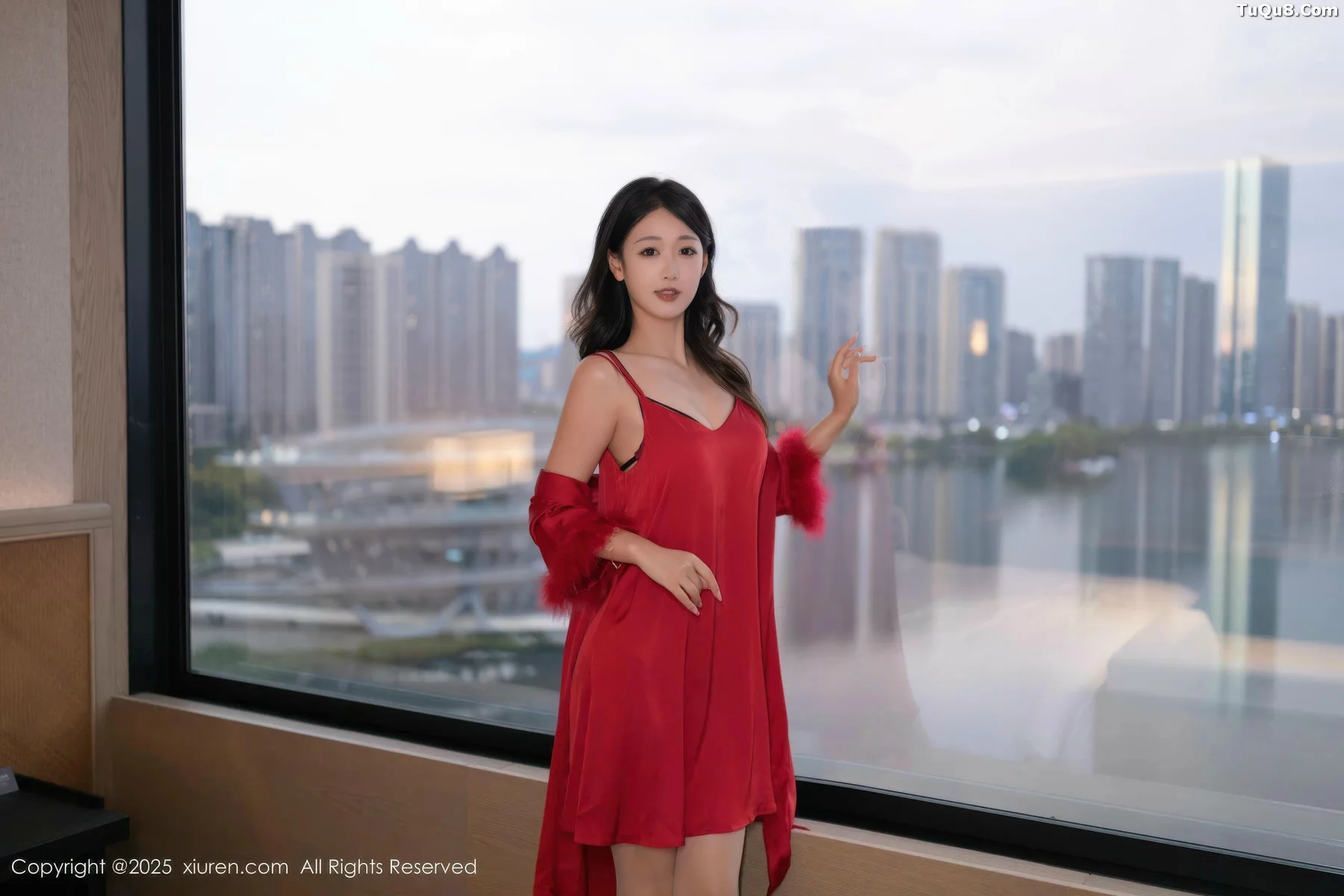 [[XiuRen秀人网]秀人网]No.10768_模特唐安琪私房性感红色睡衣配超薄肉丝秀曼妙身姿撩人诱惑写真70P