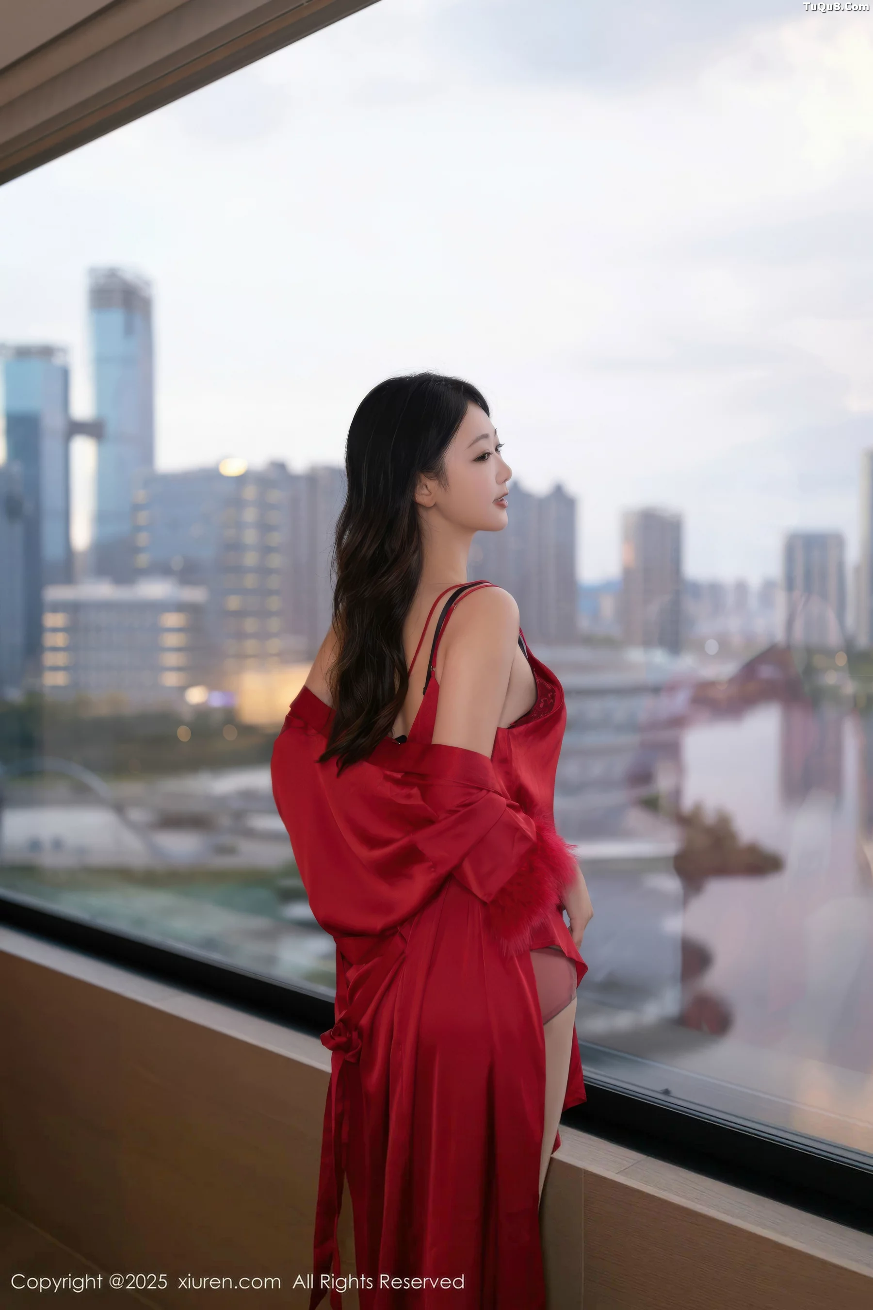 [[XiuRen秀人网]秀人网]No.10768_模特唐安琪私房性感红色睡衣配超薄肉丝秀曼妙身姿撩人诱惑写真70P