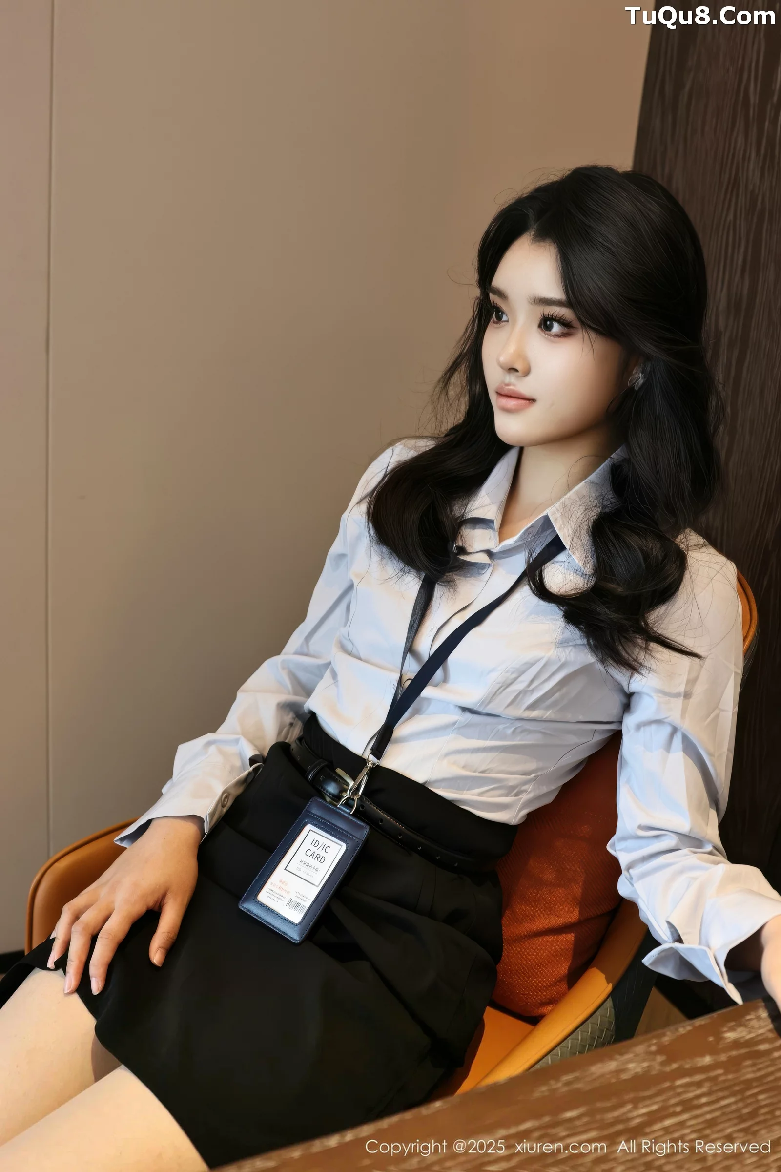 [[XiuRen秀人网]秀人网]No.10674_模特糯梨子性感蓝色衬衫配黑短裙露超薄肉丝秀曼妙身姿诱惑写真60P