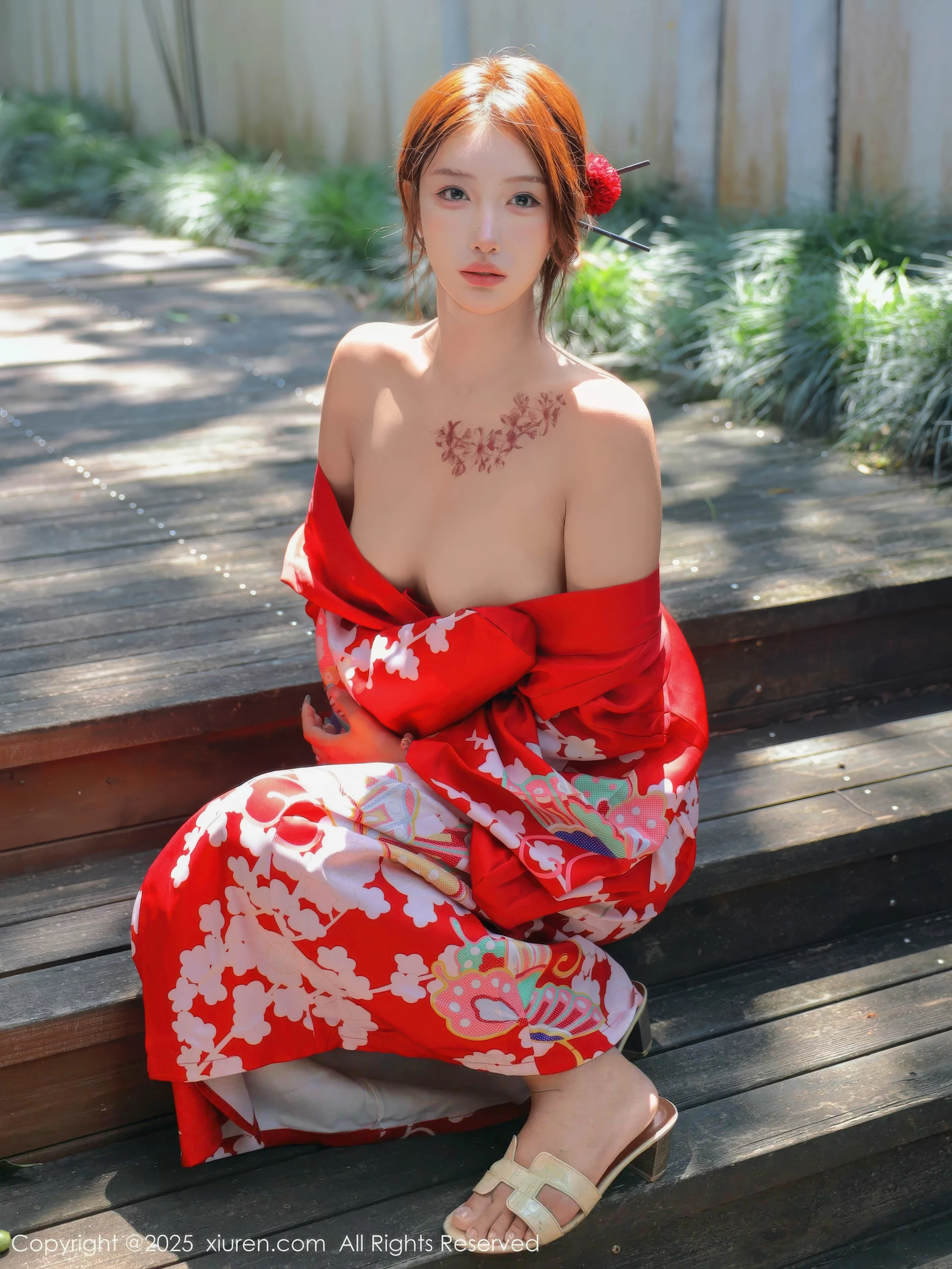 [[XiuRen秀人网]秀人网]No.10683_模特金允希Yuki户外性感红色和服半脱秀完美身材惹火诱惑写真80P