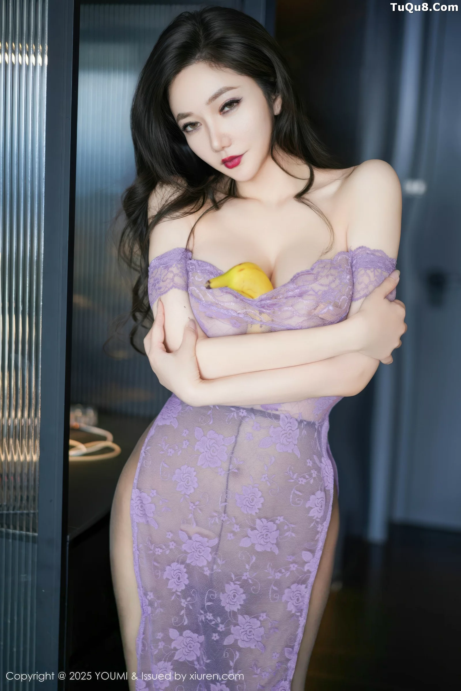 [YouMi尤蜜荟]Vol.1162_女神心妍小公主性感紫色情趣服饰配超薄黑丝秀丰满身材诱惑写真60P