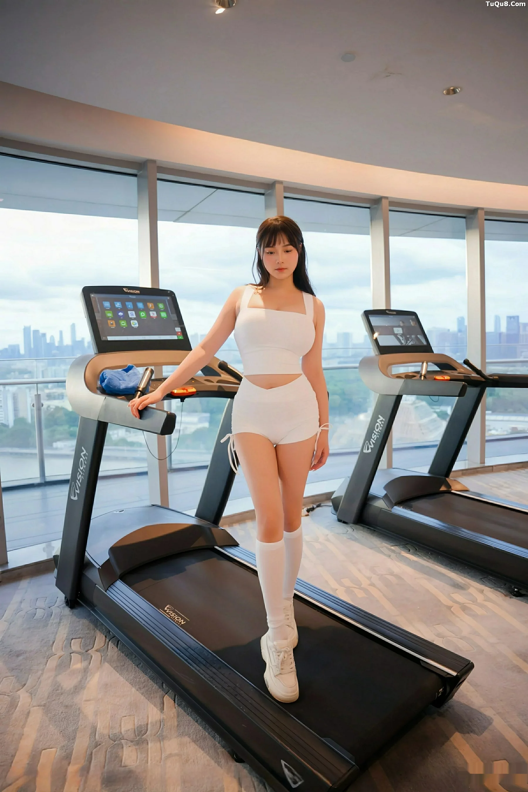 [[XiuRen秀人网]秀人网]No.10808_模特软情健身房场景性感白色运动服配白丝袜秀曼妙身姿诱惑写真81P