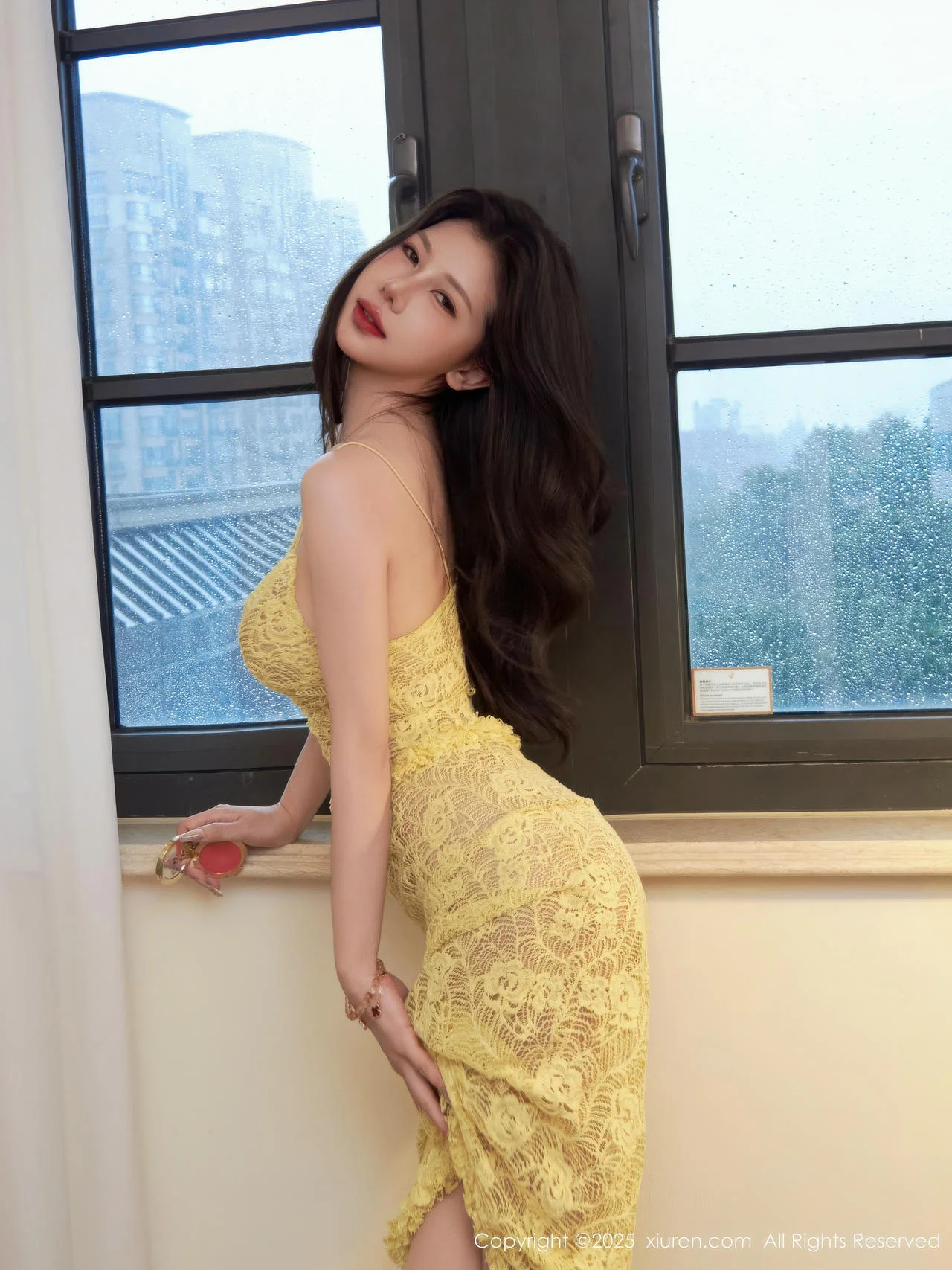 [[XiuRen秀人网]秀人网]No.10879_模特尹甜甜sunny性感淡黄蕾丝裙配超薄肉色秀完美身材诱惑写真82P