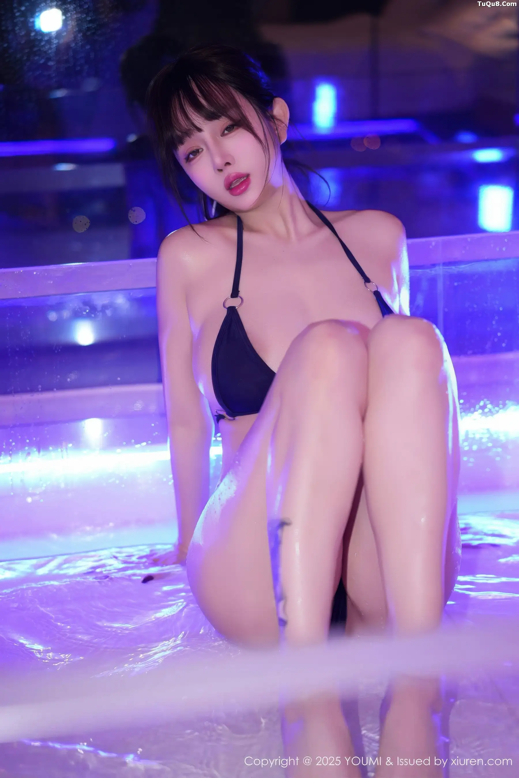 [YouMi尤蜜荟]Vol.1181_女神王羽纯性感浅色连衣短裙露浅色内衣配白丝吊袜秀美腿诱惑写真96P