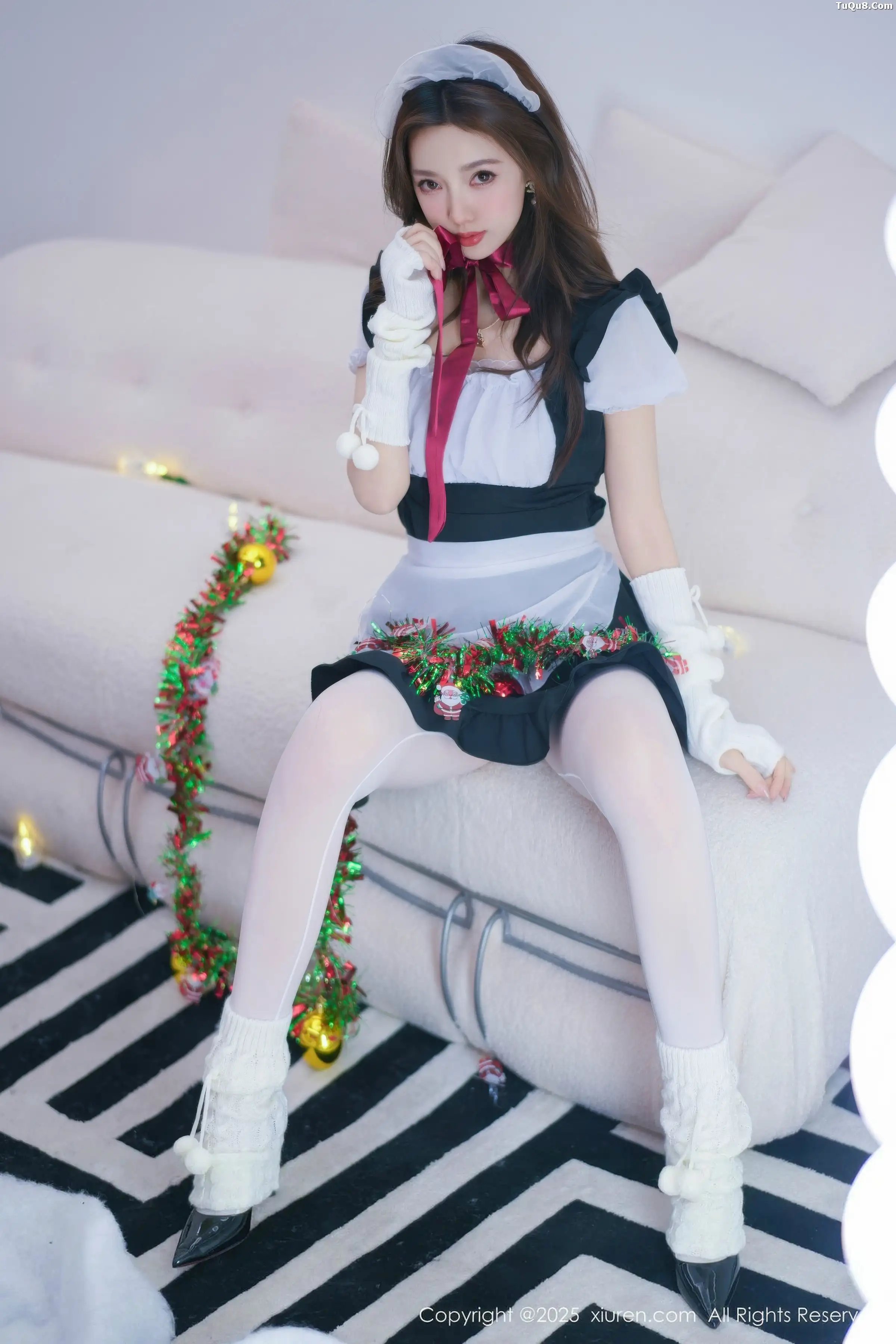 [[XiuRen秀人网]秀人网]No.11152_模特Twins-桃桃性感女仆装扮配白色丝袜秀完美身材撩人诱惑写真77P