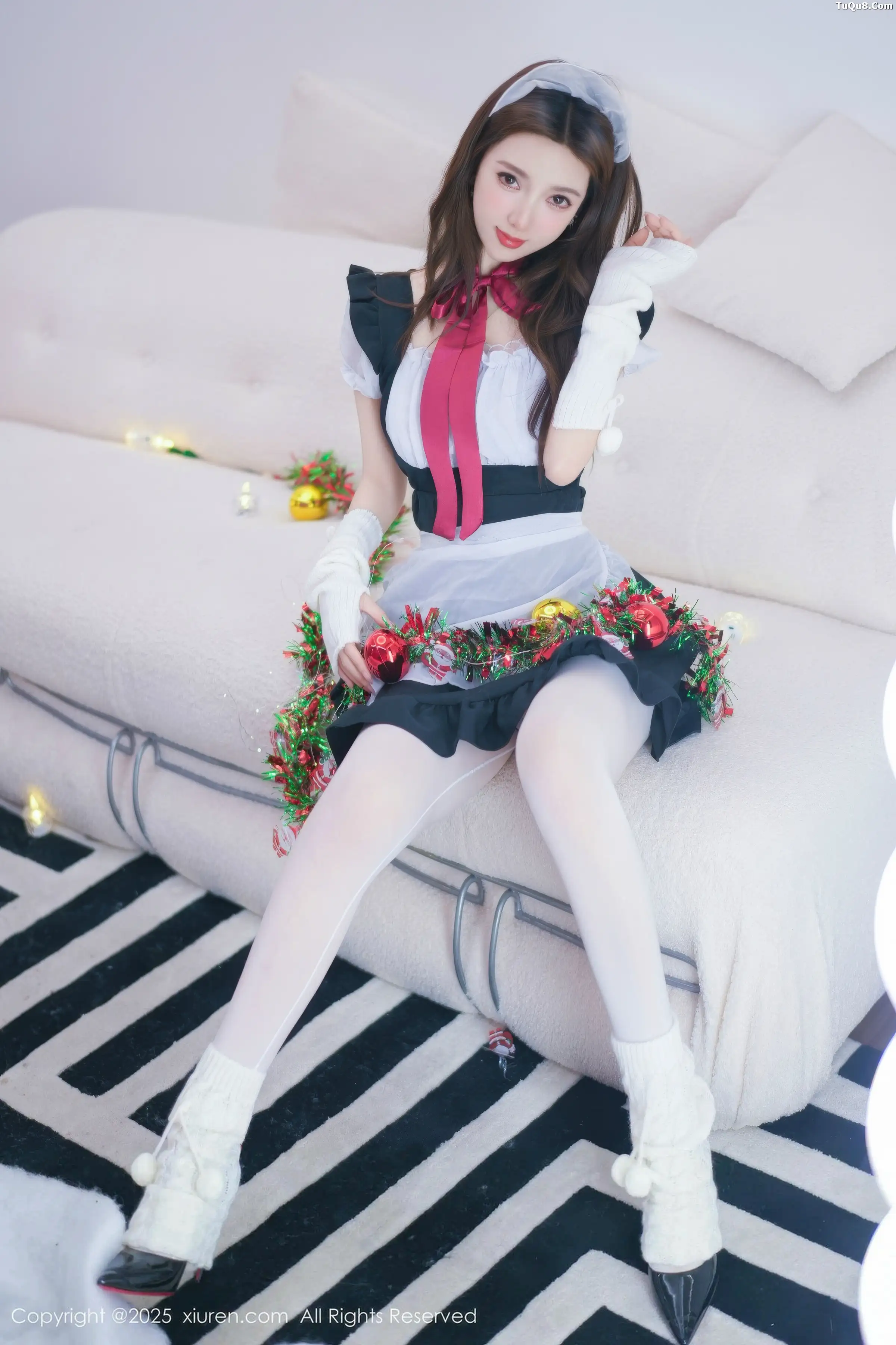 [[XiuRen秀人网]秀人网]No.11152_模特Twins-桃桃性感女仆装扮配白色丝袜秀完美身材撩人诱惑写真77P