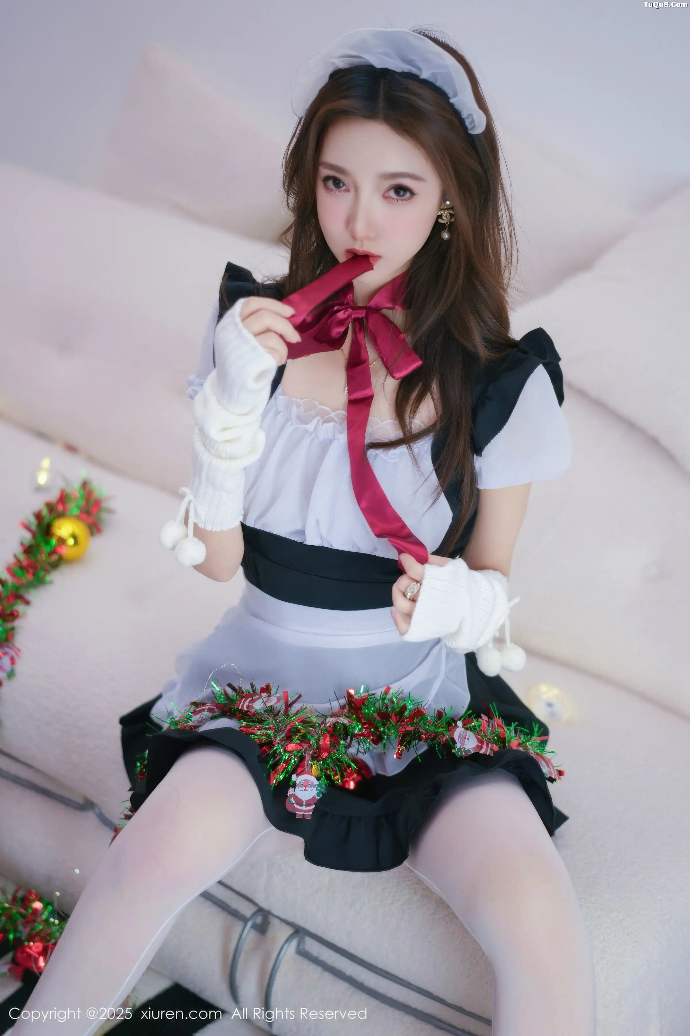 [[XiuRen秀人网]秀人网]No.11152_模特Twins-桃桃性感女仆装扮配白色丝袜秀完美身材撩人诱惑写真77P