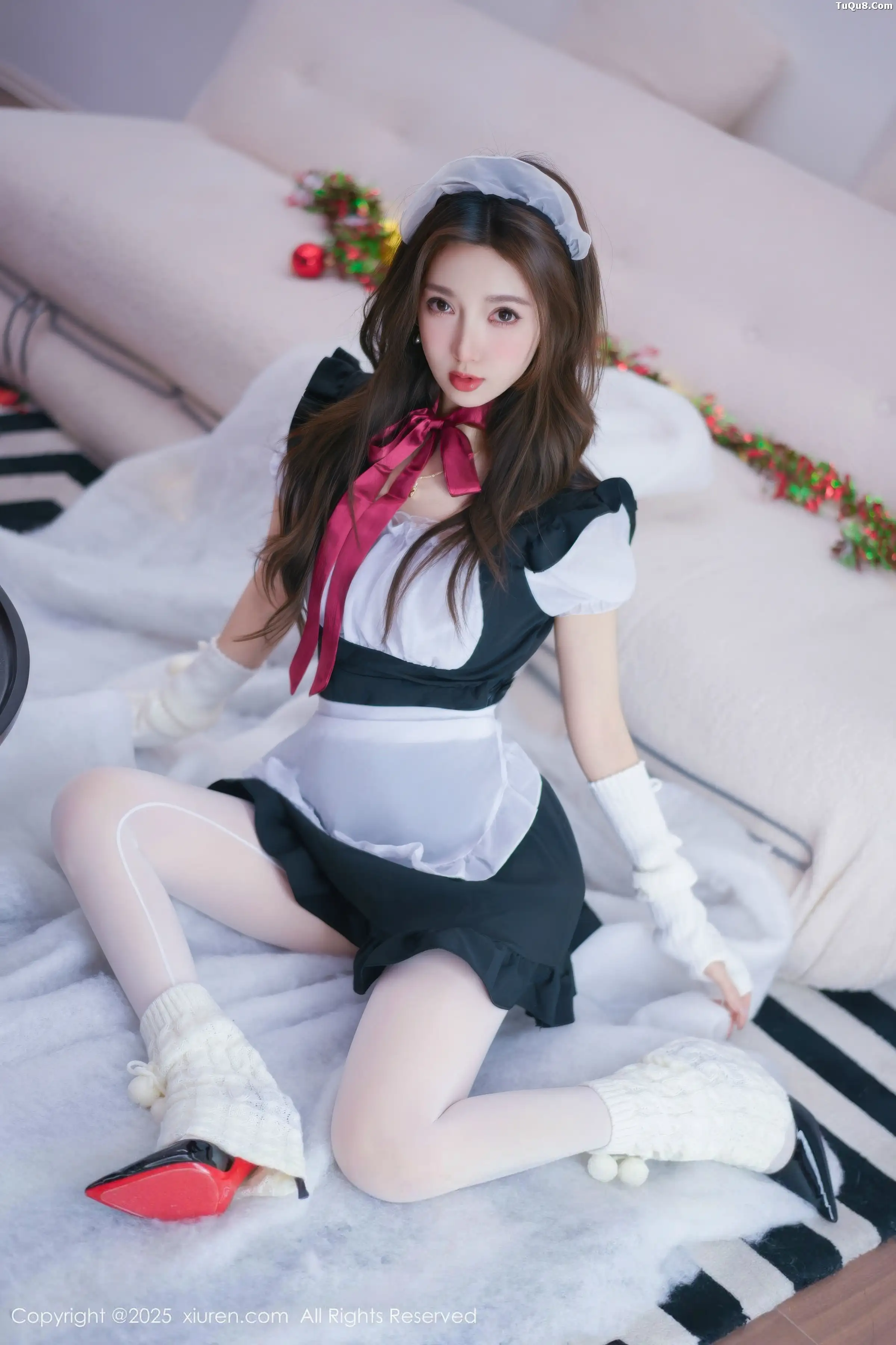 [[XiuRen秀人网]秀人网]No.11152_模特Twins-桃桃性感女仆装扮配白色丝袜秀完美身材撩人诱惑写真77P